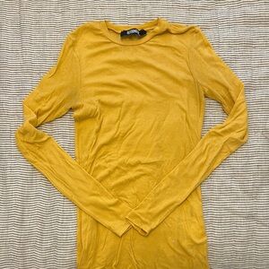 Reformation Yellow Microtencel Long Sleeve Tee